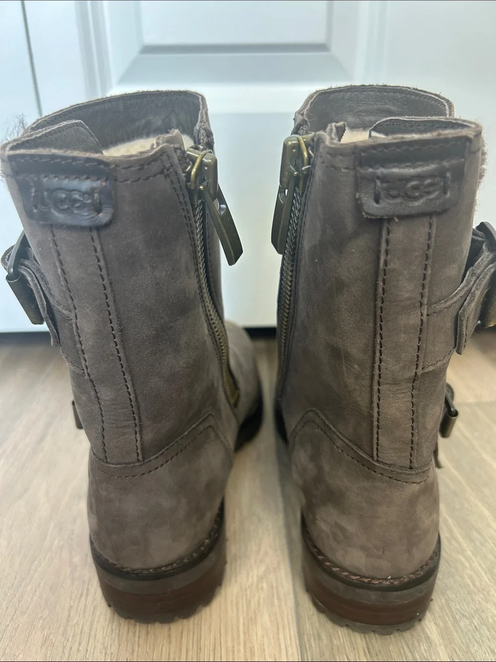 UGG Women’s Brown Suede Shearling-Lined Mid-Calf Boots Size 6.5